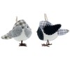 Bird Ornaments - Farmhouse Plaid Christmas Ornaments, Set of 2