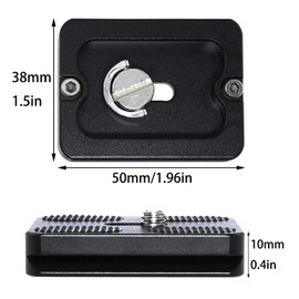 Bxian 2PCS Black 50mm Universal Tripod Metal Quick Release Plate with 1/4 Inch Camera Screw Tripod Mounting Plate Fit Camera Standard Tripods Ball Head