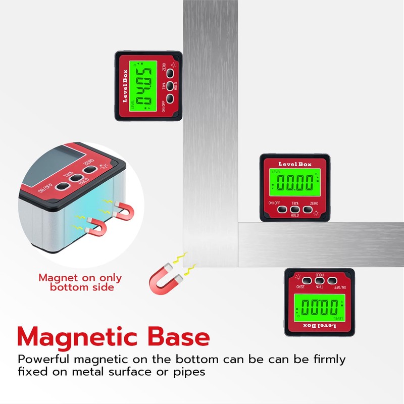 Tolesum Winkelmesser Digitaler Neigungsmesser Inklinometer mit Magnetfuß, Bevel Box Winkelmessgerät