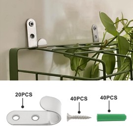 LT Easiyl 20 Sets 2-Hole Guy Hooks 49x16mm Stainless Steel J Utility Hook Fixed Hook with Screws for Boat Car Trailer Flatbed Bathroom Silver