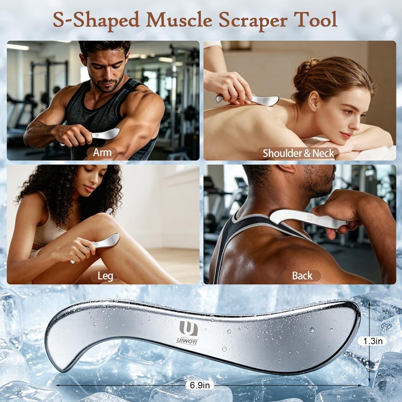 UIWOYI 304 Stainless Steel Gua Sha Tools Set, Facial &