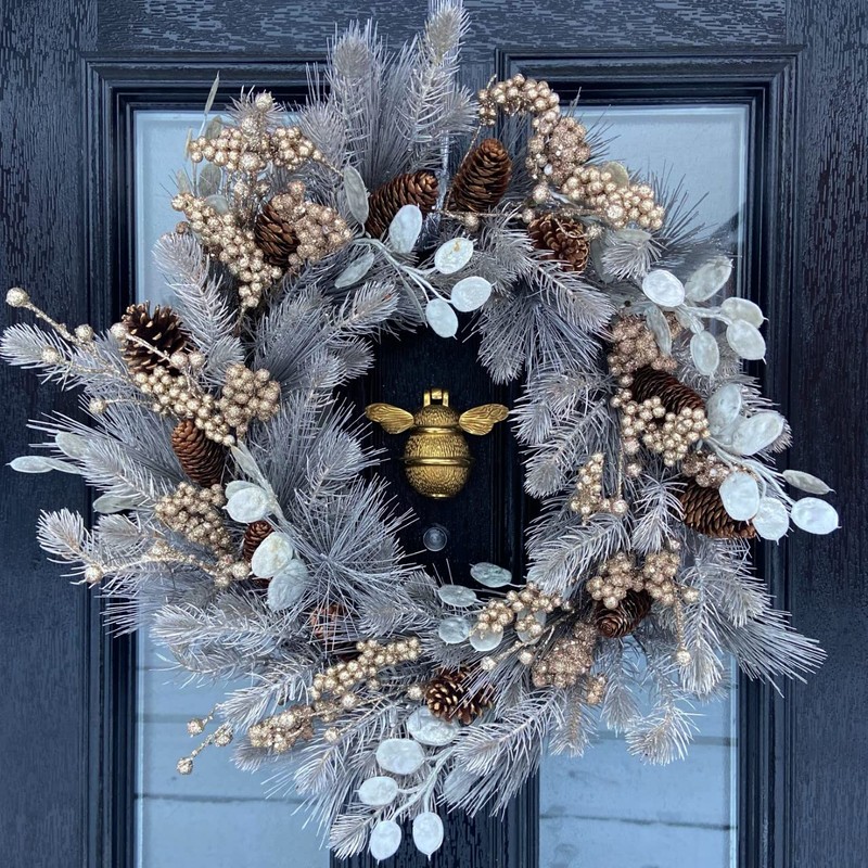 Gold Bee Door Knocker for Front Door | Polished Solid