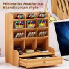 Wooden Desk Organizer with Drawers, Multi-Functional DIY Pen Holder Box,