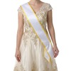 Xthrotsenk Blank Sash Pageant Plain White Custom Sash with Golden
