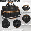 16 Inch Tool Bag with Waterproof Hard Bottom, Large Multi-Pockets