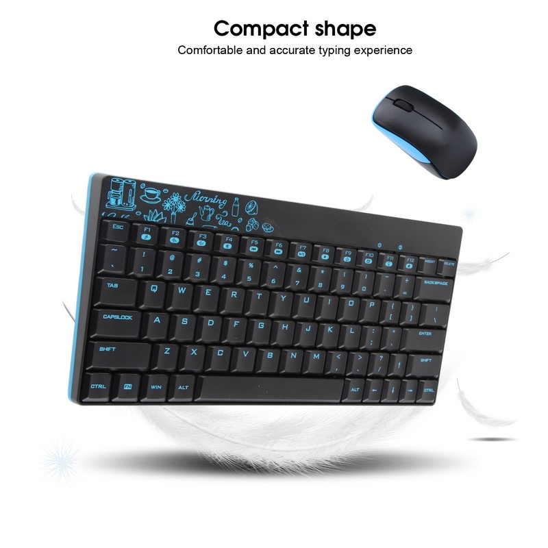 Keyboard Mouse Set Wireless Protable Combo Mini Ultra Thin Silent