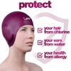 Gorras de natación 3D con protección de oídos, gorra de