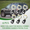 6 Pcs Wires Fuel Injector Nozzle Connector Wiring Harness Pigtail