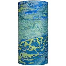BUFF Unisex-Adult CoolNet UV+ XL Multifunctional Headwear,One Size,Realtree Wav3 Blue Yellow