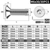 XRXYMQ 30 Pieces Countersunk Hex Socket M6 x 30 mm
