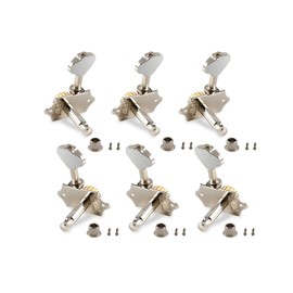 Metallor Open Gear Guitar String Tuning Pegs Machine Heads Tuners Slotted Head 1:18 Gear Ratio Tuning Keys 3L 3R for Folk Acoustic Guitar Classical Guitar Ukulele or Electric Guitar Chrome Butterbean.
