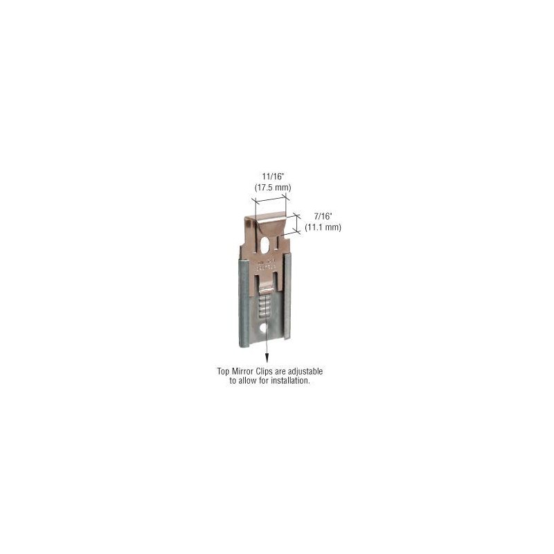 CRL Nickel Plated Adjustable Mirror Clip Set for 1/4" Beveled