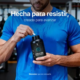 Creatina Monohidratada en Cápsulas | 240 Cáps de Creatina para Desempeño y Recuperación Muscular | Alta Pureza y Fácil de Tomar | Creatine Monohydrate B Life
