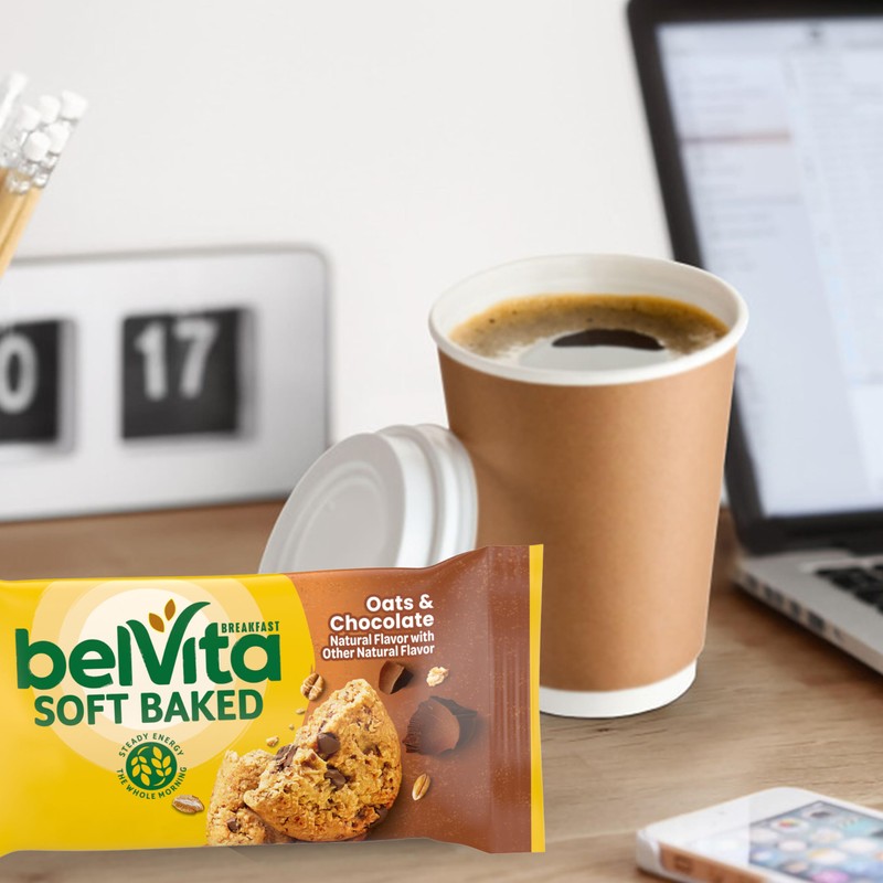 belVita Soft Baked Oats & Chocolate Breakfast Biscuits, Chewy Breakfast