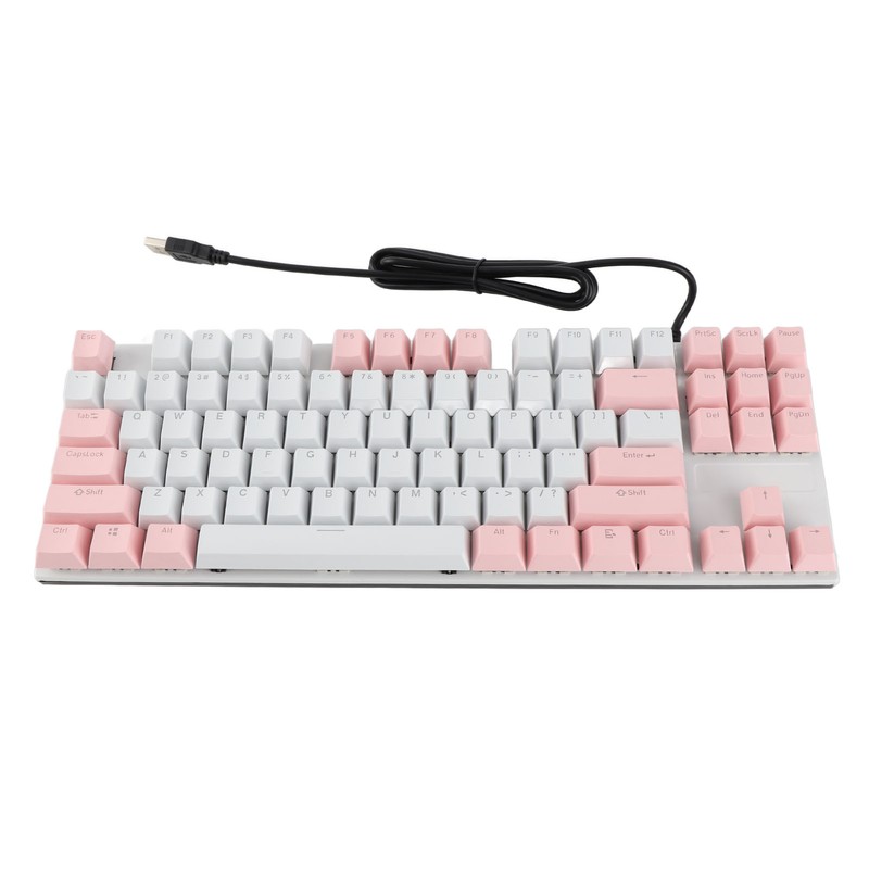Mechanical Keyboard 87 Keys Blue Switch Ergonomic Multicolor Backlight Design