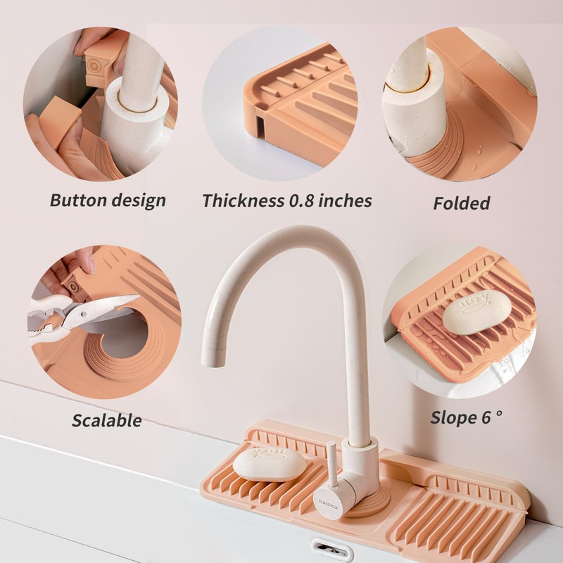 ZJWZLG 14.57" Silicone Sink Splash Guard - Essential Kitchen Sink