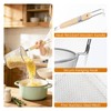 2 Pack Pasta Strainer Baskets with Wooden Handles & Cooking