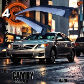 GIT 2007-2011 Toyota Camry – Out-Channel Window Visors – Tinted Smoke Black 07-11