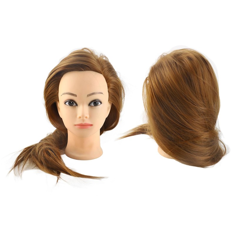 Domary Mannequin Head Hairstyling Training Head with Hair Large Volume