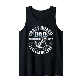 United States Coast Guard Dad American Flag Tank Top