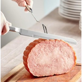 TrueCraftware- 13-3/4" Stainless Steel Slicing Knife Set of 2- Ultra Sharp Meat Cutting and BBQ Knife Carving Knife Best for Slicing Roasts Meats Fruits and Vegetables for Home Restaurant Buffet