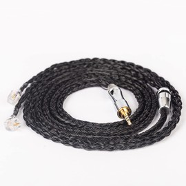 keephifi 24 Core TFZ Earphone Cable-KBEAR [Show] Upgrade Cable, 5N OFC Silver Plated Cable, IEM Detachable Cable with2.5mm Plug, Suit for Live-X Live-1 T2 King-PRO and TFZ Series (TFZ2.5, Black)