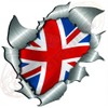 medium size Union Flag Metal Rip Open Sticker