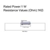 uxcell 50Pcs 1K Ohm Resistor, 1W 5% Tolerance Metal Oxide