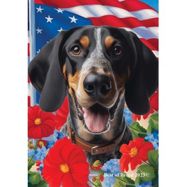 Blue Tick Coonhound - Best of Breed All-American Patriotic I House Flags