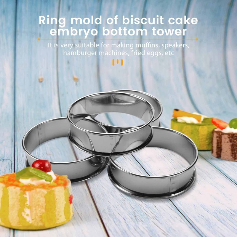 Dovhmoh Double Rolled Tart Rings, English Muffin Rings, Pro Crumpet
