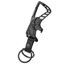 zuxiaoyaya Heavy Duty Metal Key Chain,Carabiner Clip Car Keychain,Bottle Opener Keychain and 2 Key Rings for Men and Women Black