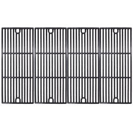 Hongso 17 5/8 Inch Porcelain Coated Cast Iron Cooking Grid Grate Gas Grill Replacement Part for Brinkmann 810-3660-S and Smoke Canyon GR2002401-5C-00, Set of 4, PCD104