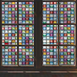 VELIMAX Stained Glass Window Tint, Rainbow Decals, Static Cling Vinyl Non-Adhesive Anti UV for Home Office 23.6x78.7 inches