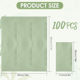 100PCS Paper Disposable Sage Green Napkins 2 Ply Paper Green Disposable Hand Towels Decorative Dinner Napkins Hand Towels for Bathroom,Wedding,Birthday, Baby Shower,Party Supplies Table Decor