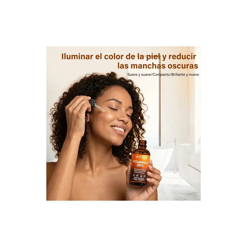 Serum Facial Brillante Con 20% Vitamina C Ácido Hialurónico