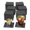 60 PCS Slate Coasters for Laser Engraving, Natural Black Stone