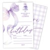 Eronm Purlpe Bow Birthday Party Invitations- 20 Pack Girls Birthday
