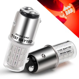 Heifymi 1157 Led Bulb 3 Watt DC12-24V BAY15D 7528 2057 2357 Brilliant Red LED Replacement for Car Camper RV Trailer Boat Brake Tail Stop Signal Light, 2 Pack