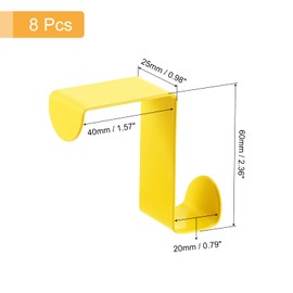 uxcell Over The Door Hooks,8pcs - Stainless Steel Door Hangers Hooks, S-Shaped Double Hooks for Hanging Clothes, Hats, Towels (Yellow)