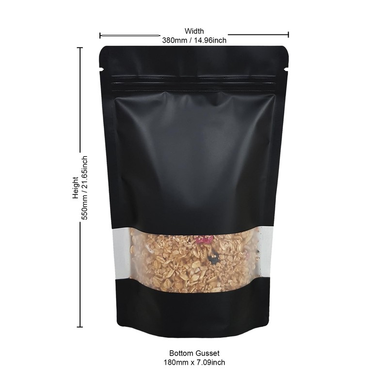 50pcs Window Standup Bags With Window, Resealable Food Bags Ziplock