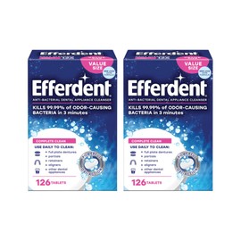 Efferdent Original Anti-Bacterial Denture Cleanser Tablets 126 ea (Pack of 2)
