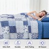 Full Queen Size Quilt Set Blue Floral Bedding Set 3-Piece