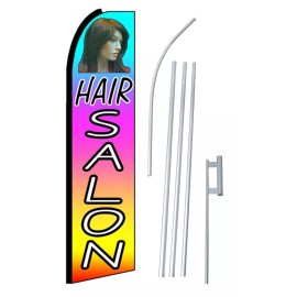 Hair Salon Multi Color Extra Wide Swooper Flag Kit