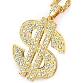 YUNHENTONG Hip Hop Jewellery, Rapper Accessories, Dollar Chain, Chain Dollar Sign, 80s 90s Men's Hip Hop Accessories Necklace , Accessory, Costume, Carnival, Theme Party, Plastic, No Gemstone