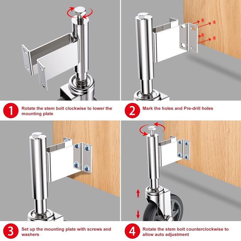 Homhoo Spring Loaded Gate Casters 6” Heavy Duty Gate Caster
