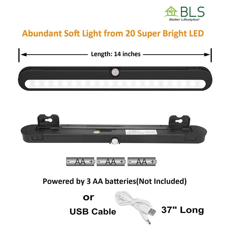 BLS T01LB LED Closet Light Super Bright 20 LED Under