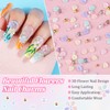 500Pcs Flower Nail Charms Kit, 400Pcs 3D Colorful Flowers Petals