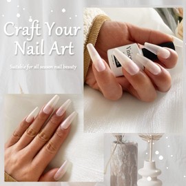 Vnicesli Pearl Gel Nail Polish, Shimmer Mermaid Gel Polish Soak Off U V LED Pearl Nail Polish Gel for Nail Art Home DIY Nail Manicure 10ml, Milky White