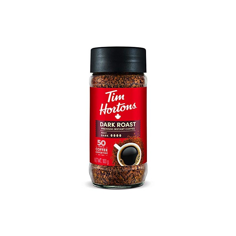 Tim Hortons Café Instantáneo Liofilizado Tostado Oscuro 100% arábica, 100%