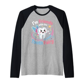 Tooth Fairy Magic Kids Design for Happy Smiles and Fun Raglan Baseball Tee